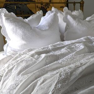 King Size Linen Crochet Coverlet